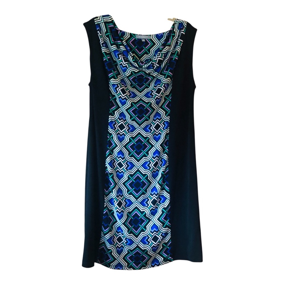 NY Collection Women Midi Waterfall Draped Neckline Sleeveless Dress size 2X